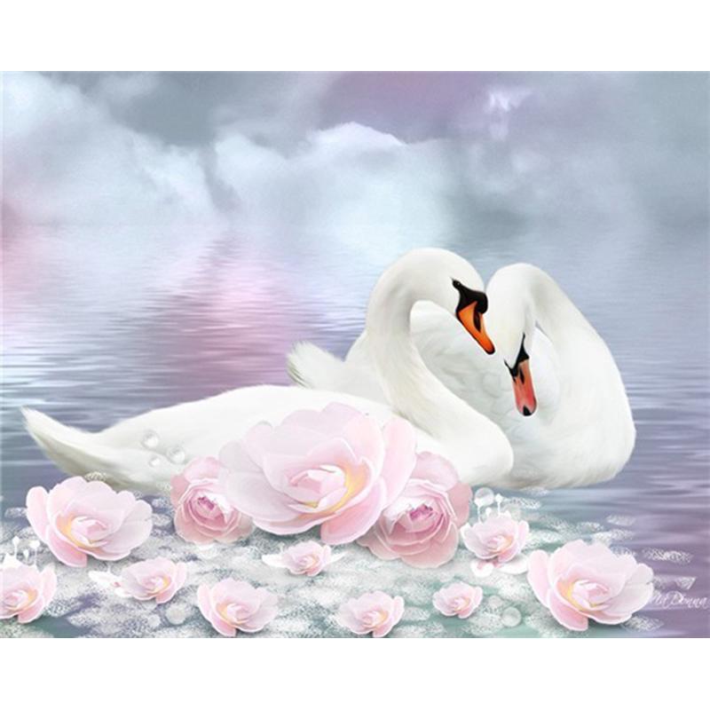 Swan Animal DIY 5D Diamond Painting Full Round Resin Mosaic Cross Stitch Kit Diamond Embroidery Picture Rhinestone Home Decor