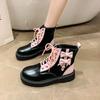 Мода 2024 года, женская обувь, ботильоны, женские ботинки, большие размеры, современные ботинки, женская обувь с застежкой-бабочкой, круглым носком, шнуровкой спереди, на низком каблуке