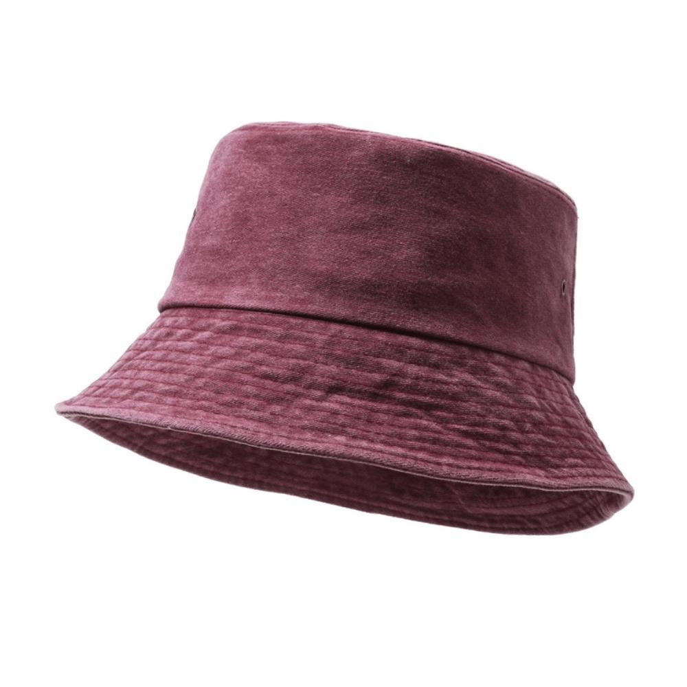 Hip Hop Solid Color Bucket Hat Wide Edge Washed Denim Fisherman Hat Foldable Thin Boonie Hat Summer Season