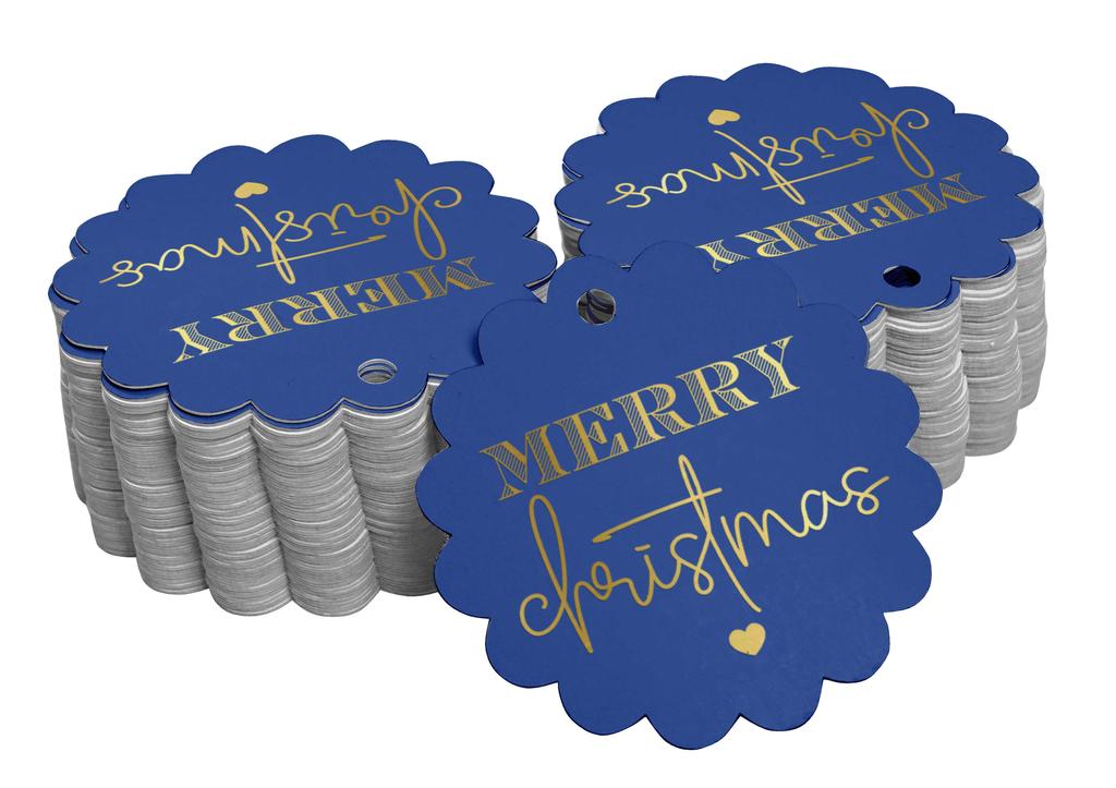 Inkdotpot Real Gold Foil Merry Christmas Tags Favor Hang Paper Tags 100