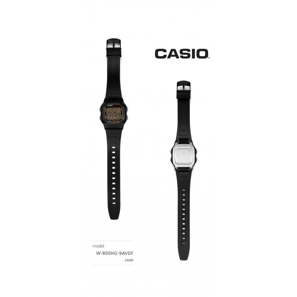 Casio W 800hg 9avdf W 800hg 9a Цифровые квадратные спортивные часы Soldier для мужчин с полиуретановым ремешком