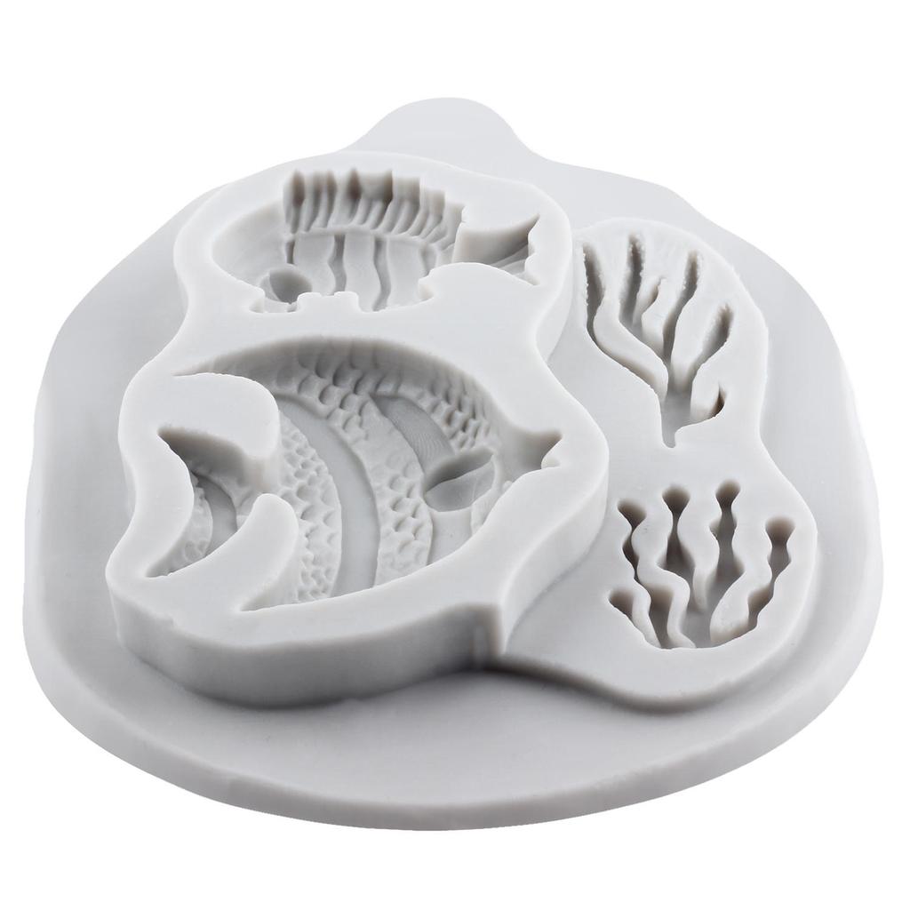 Форма силиконовая Русалка Дельфин Рыба Черепаха Краб Осьминог Морской конь Формы Инструменты для украшения торта Топпер для кекса Конфета Смола Глина Шоколад Мастика Форма