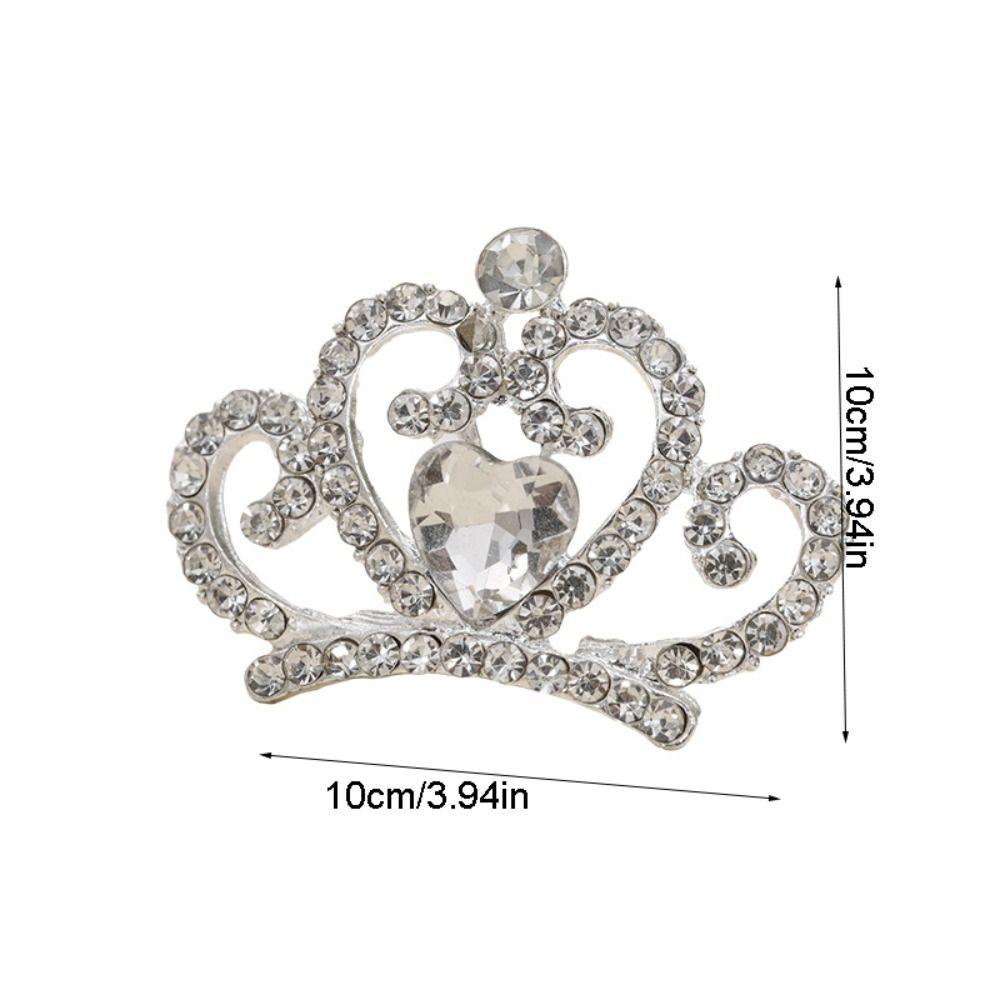 Love Heart Children Tiara Headband Star Rhinestone Hairpins Sweet Crystal Crown Hair Comb  Bridal