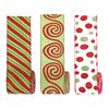 5 Yards Christmas Wired Ribbon 2.48" Red Green Polka Dot/Stripe/Swirl Christmas Wrapping Ribbon for Xmas Tree Wreath Bow Gift Wrapping DIY Crafts
