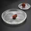 Eco-Friendly Non-Toxic PC Material Transparent Round Large Capacity Fruit Plate for Outdoor Picnic and Commercial Restaurant Use