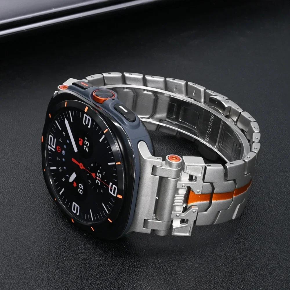 Браслет из нержавеющей стали для Samsung Galaxy Watch Ultra 47 мм Ремешок для SAMSUNG 7 GALAXY ULTRA 47MM Мужской Бизнес-ремешок Ремешок для часов