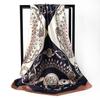 90*90cm Silk Square Scarf Women Luxury Brand Satin Hijab Scarves Female Shawl Print Headwraps Bandana Foulard Muffler Headband