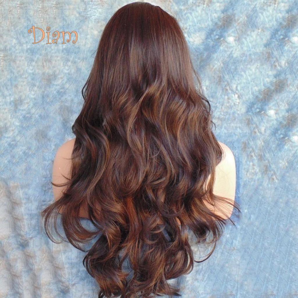 Tenfyer женская мода длинные волнистые вьющиеся волосы косплей костюм полный парик наращивание волос