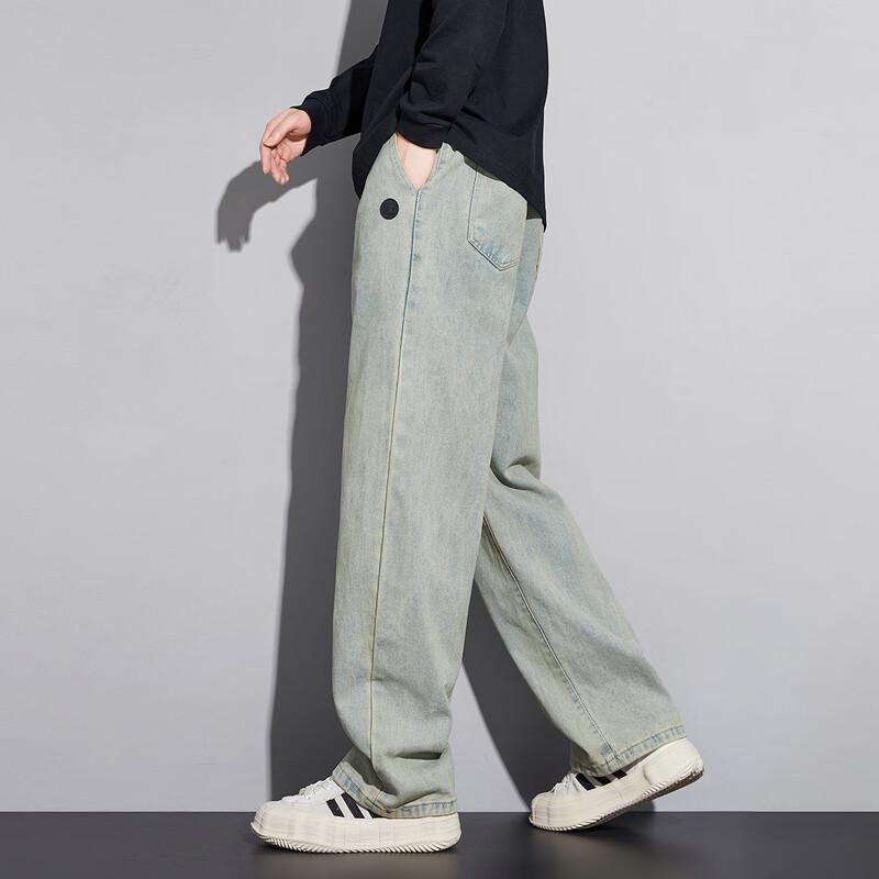 paul frank Мужские джинсы из выстиранного денима с эффектом потертости, прямого кроя