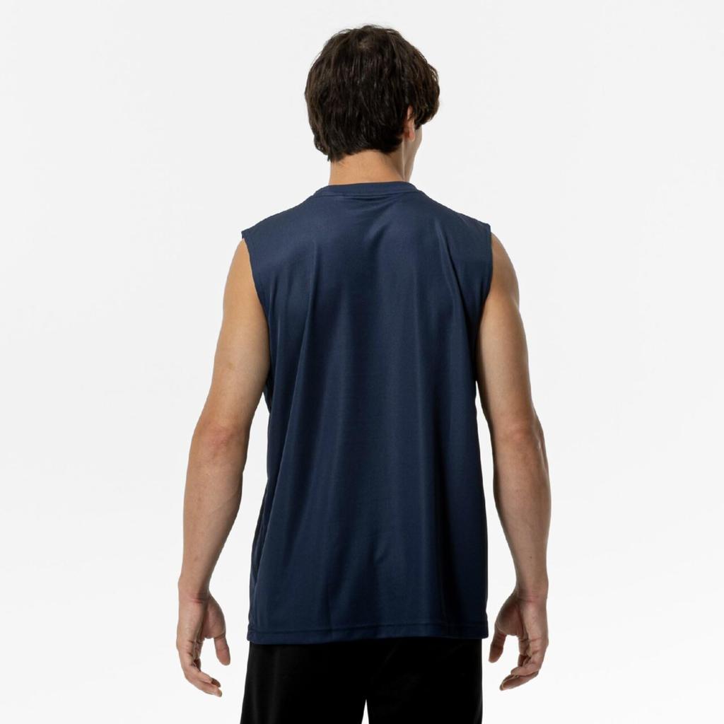 Mizuno Майка для тренировок NaviDry, Топ, Футболка без рукавов, Влагоотводящая, Быстросохнущая, Нижнее белье, 32MAC199, Темно-синий/Белый