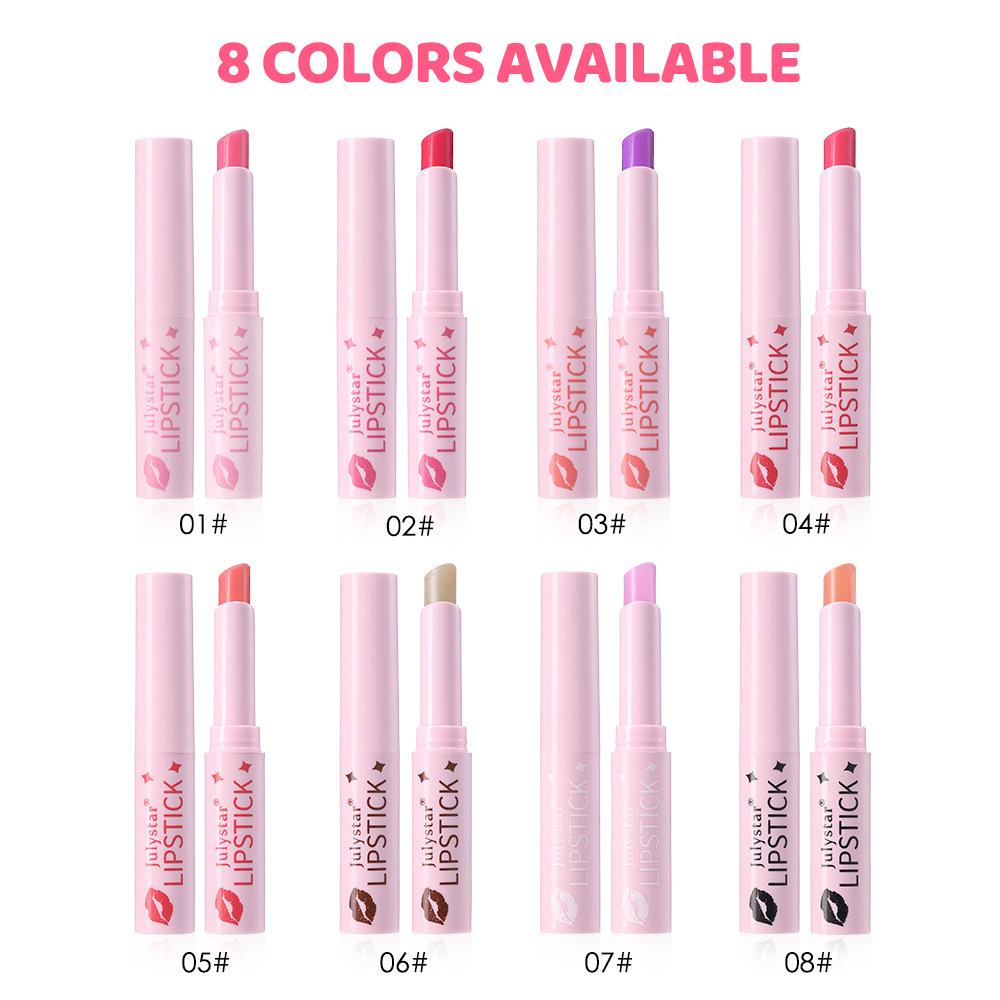 Julystar 8pcs Moisturizing Lipstick Set Peach Scented Glossy Hydrating Lip Balm Tint Long-Lasting Smooth Makeup Cosmetic Gift for Women Girls