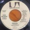 7-дюймовая пластинка DON MCLEAN Dreidel 51100 United Artists 1972 США Рок Б/у