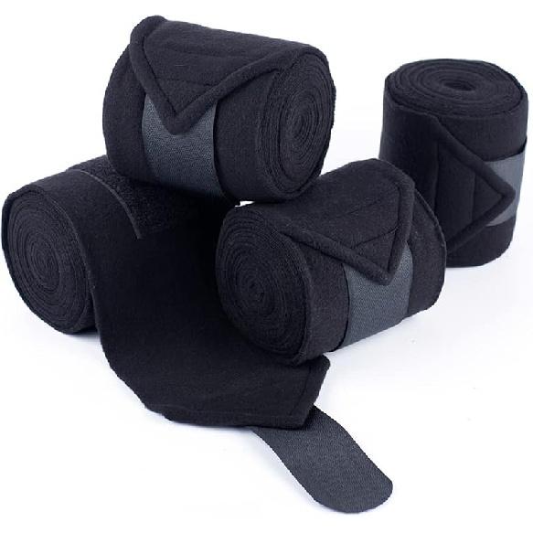 Horse Polo Wraps 2.5m Soft Fleece Polo Wraps Equestrian Leg Bandage Wrap Set of 4 Packs (Red - 2.5m)