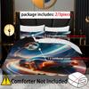 Cool Colorful Sports Car 3D Cartoon Printed Quilt Cover Soft Comfortable Bedding Set Home Textiles Polyester 2/3Pcs Duvet Cover