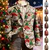 Men's Ugly Christmas Corduroy Warm Pocket Suit Jacket Cardigan Men's Casual Suit