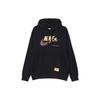 Solid Color Hoodie With Brand Logo Print Long Sleeve Sweatshirt Men Hoodie Black DX6513-010