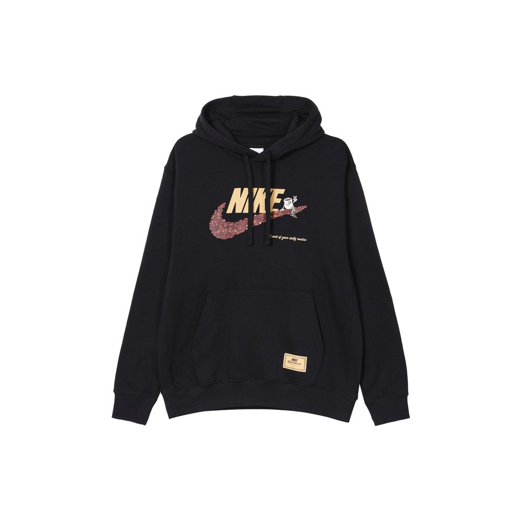 Nike Solid Color Hoodie With Brand Logo Print Long Sleeve Sweatshirt Men Hoodie Black DX6513-010