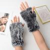 Новые женские вязаные варежки из 100% натурального меха кролика рекс, зимние теплые женские перчатки без пальцев из натурального меха, вязаные меховые варежки ручной работы