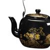 Керамический чайник с цветущими листьями, японский безопасный чайник с ситечком для барбекю