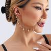 Fashion Bohemia Punk Sexy Alloy Women Earrings Geometric Beads Pendant Tassel Chain Earrings Fake Nose Piercing Nose Clip