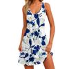 Women's Casual Sundress With Pockets Summer Boho Beach Dress Floral Blouses For Women T-Shirts Dress V Neck Loose Tank Dresses