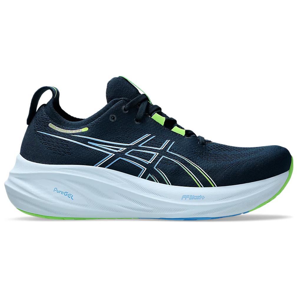 Asics Кроссовки мужские Gel Nimbus 26 4E Wide French Blue Electric-Lime 1011B796-400