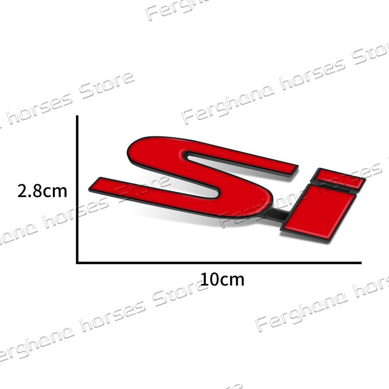 3D Chrome Metal SI Letter Logo Car Body Sticker Fender Side Emblem Rear Trunk Decor Decor For Honda Civic Accord Car Styling akf256