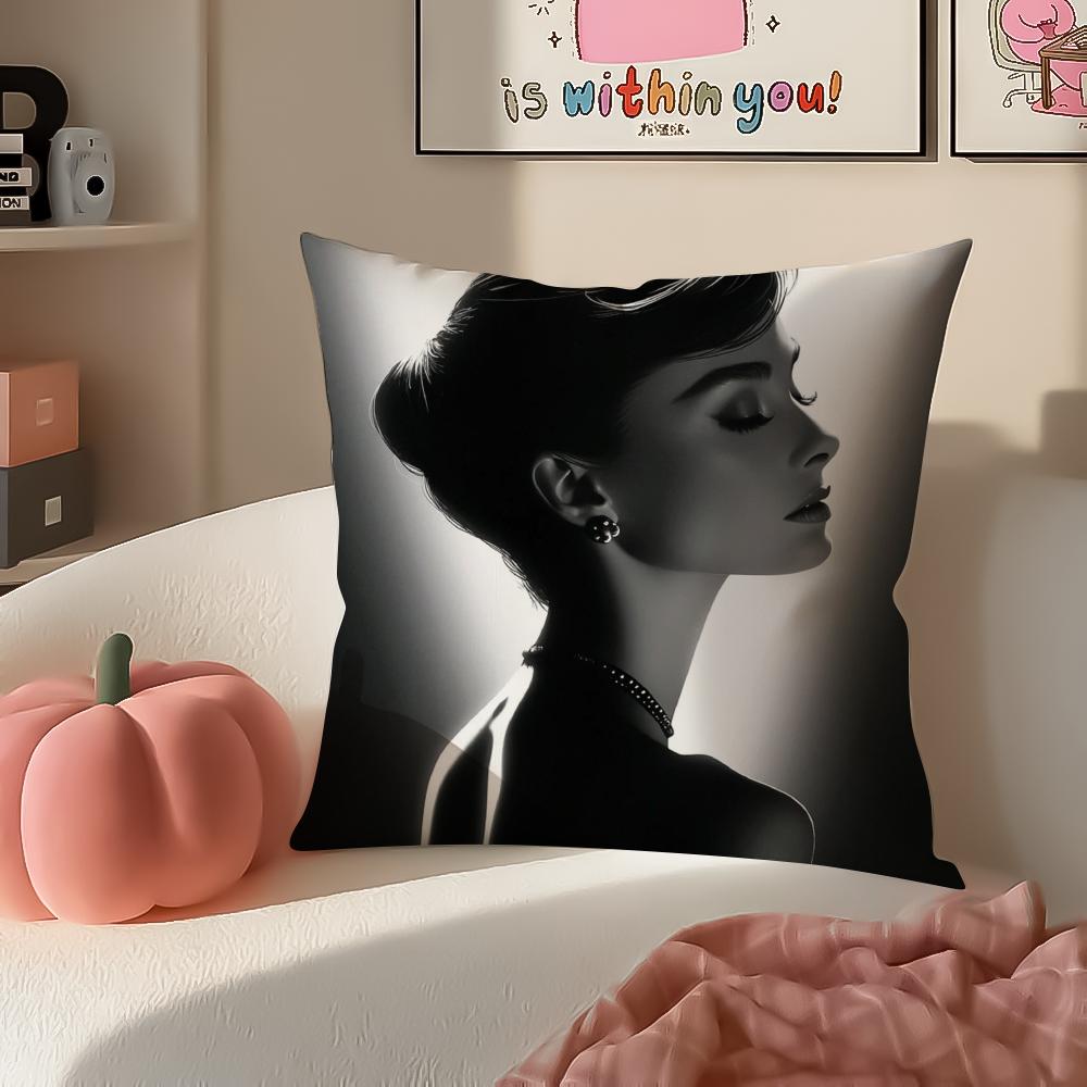 Чехол для подушки Audrey Hepburn Наволочка Короткий плюш Невидимая молния Комната Диван Чехол для подушки