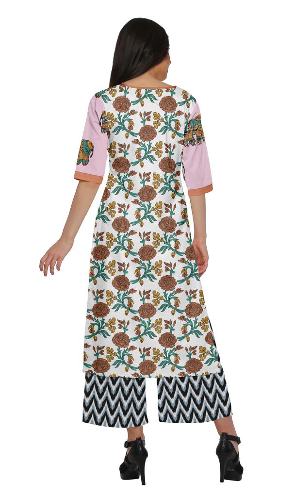Moomaya Printed Indian Palazzo Set Viscose Santoon Women Ethnic Wear Plus
