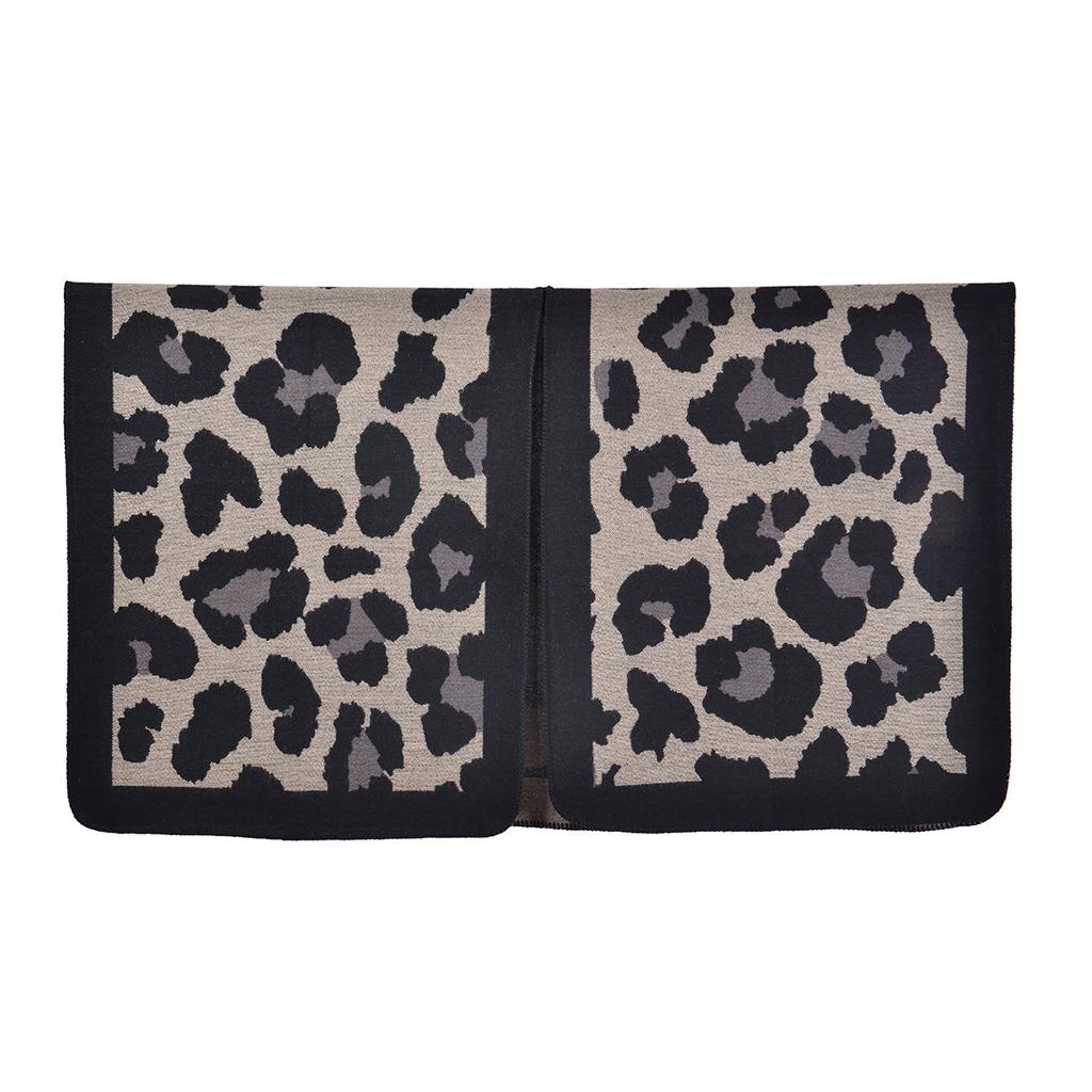 European and American Style Women's Scarf Fashion Leopard Shawl Autumn and Winter Pashmina Large Split Cape Thicken Warm Cloak
