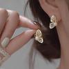 Elegant Fashion Zircon Butterfly Earrings for Women Korean Sweet Imitation Pearl Stud Earrings Girls Luxury Jewelry Party Gifts