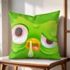 DDuolingo Owl DDuo Cushion Cover Natural Linen Organic Fabric DoubleSided Printing Couch Pillow Covers Home Decor