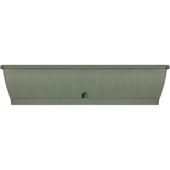 Jardiniere - GARDEN ID Terraflor - Vert de gris 80 cm - Solidité - Réserve d'eau - Recyclé & 100% recyclable - Volume pour plantes.