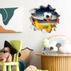 Creative Broken Wall Flame Football Bedroom Living Room Home Decorative Wall Stickers