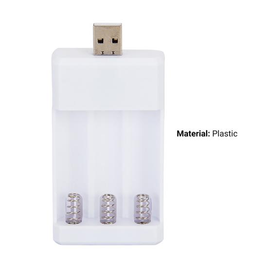 Зарядное устройство Безопасная быстрая зарядка со светодиодным индикатором 3 слота USB Адаптер для зарядки аккумуляторной батареи типа AA/AAA для радио