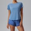 Women's Breathable Quick-Dry Mesh Short Sleeve Yoga Top – Loose Fit Fitness Training T-Shirt