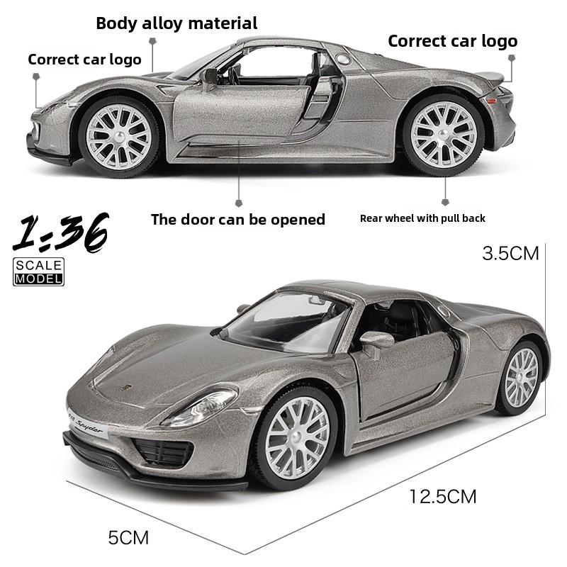 Симуляция Масштаб 1/36 Суперкар Porsche 918 Коллекция Сплавная Модель Миниатюрный Автомобиль Домашний Декор Игрушечный Транспорт Детский Подарок для Мальчика