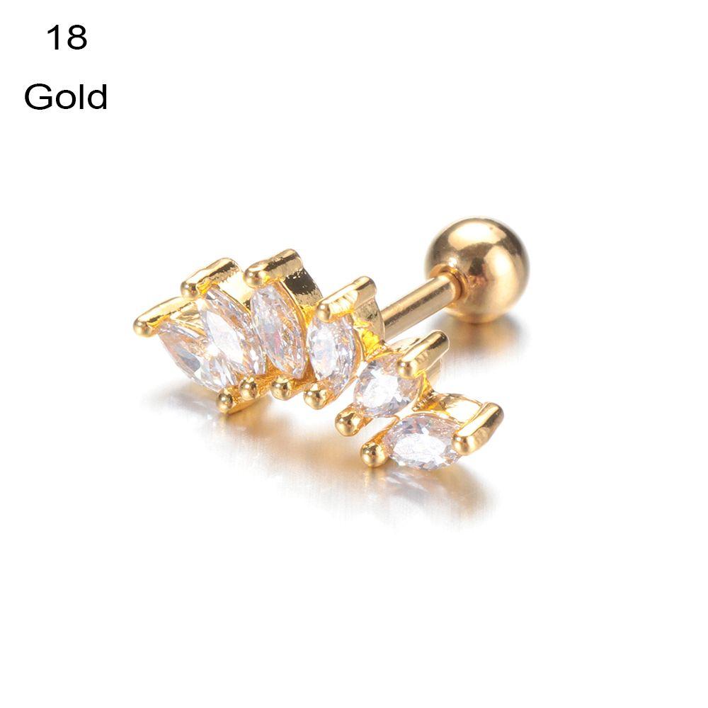 Серьги-гвоздики Helix Tragus Star Moon Heart CZ Пирсинг ушей Серебряные золотые украшения для тела