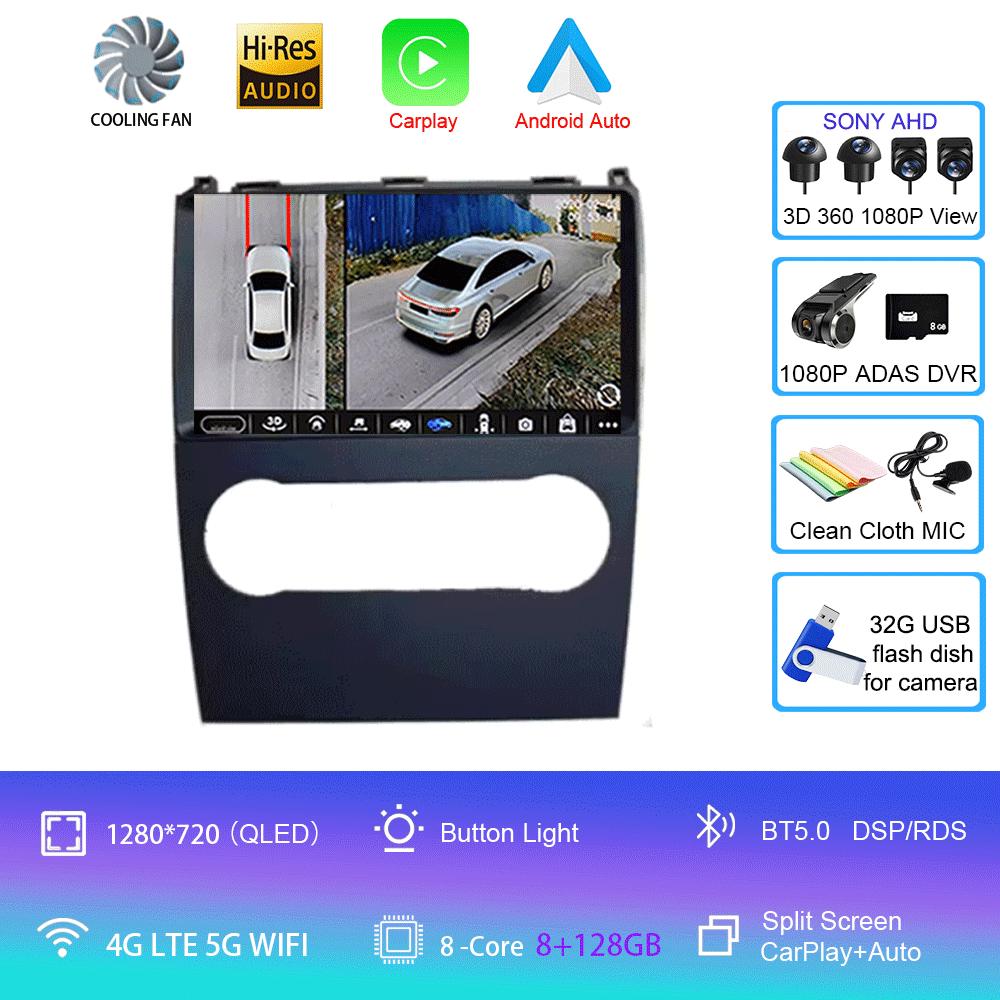 Android14 Автомобильное радио для Mercedes Benz B200 AB Class W169 A160 A180 A200 A220 2009-2012 Мультимедийный видеоплеер Стерео GPS Навигатор