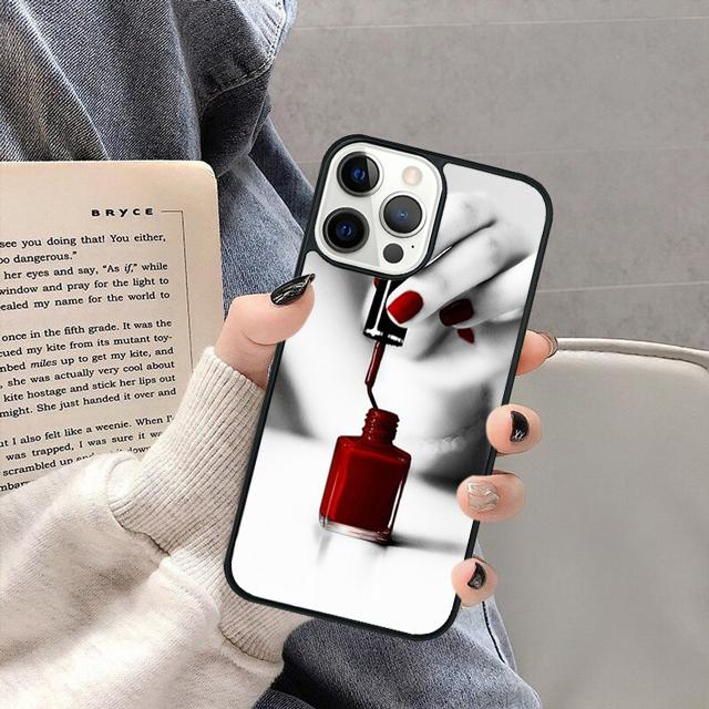 Чехол-коллаж с лаком для ногтей для iPhone 17 Air 16 16e 15 13 14 11 12 Pro Max Plus coque fundas Оболочка