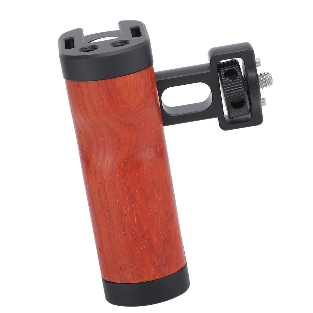 Universial Camera Cage Left Right Side Handle Side Wooden Handle Grip with Cold Shoe Mount 14 Inch