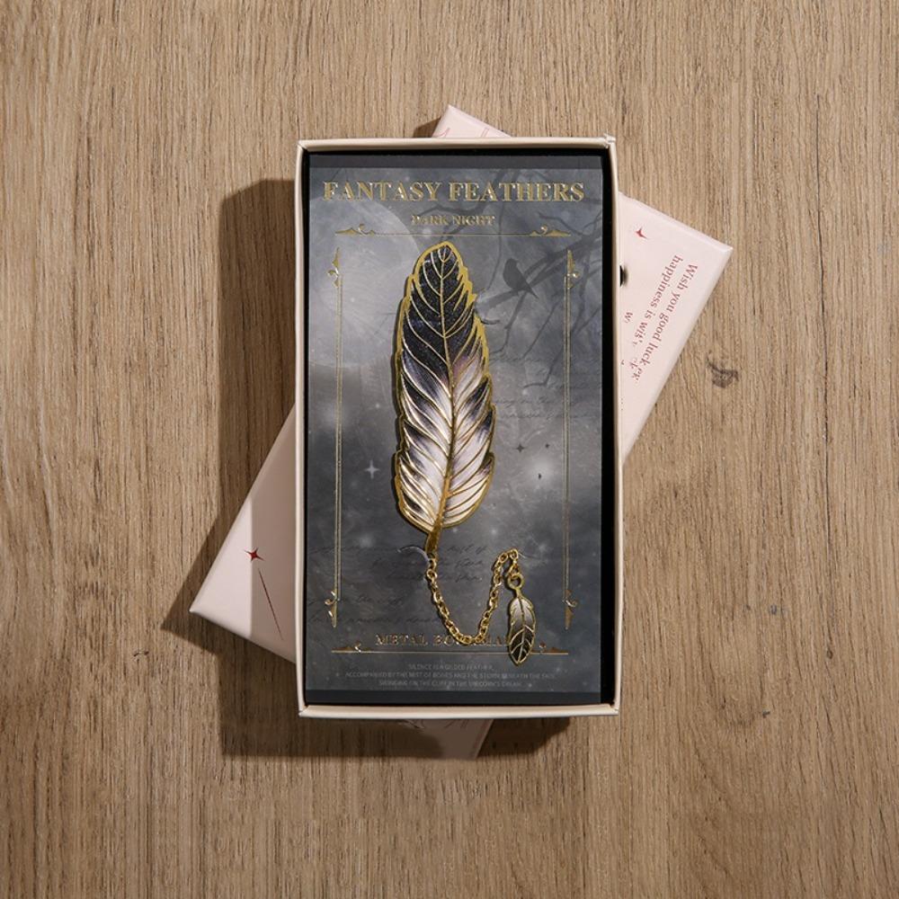 Metal Chain Vintage Book Clip Page Clip Pendant Bookmark Feather Bookmark Book Lovers
