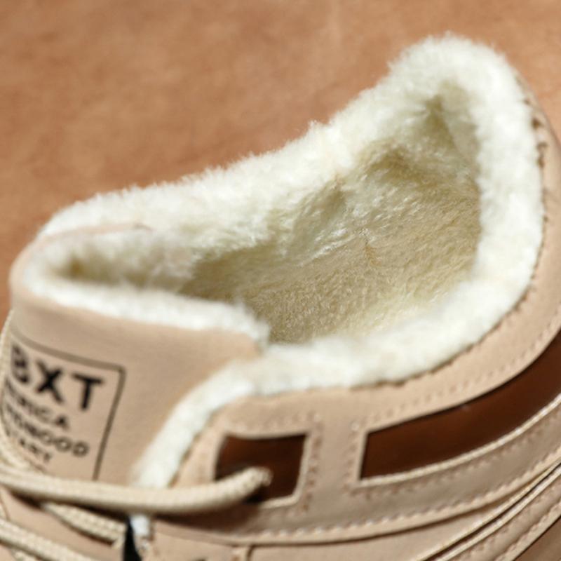 Модные мужские кроссовки 2024 года, осенние рабочие ботинки, рабочая обувь, толстая подошва, плюшевые, теплые, устойчивые к холоду, со шнуровкой, нескользящие, хлопковые туфли