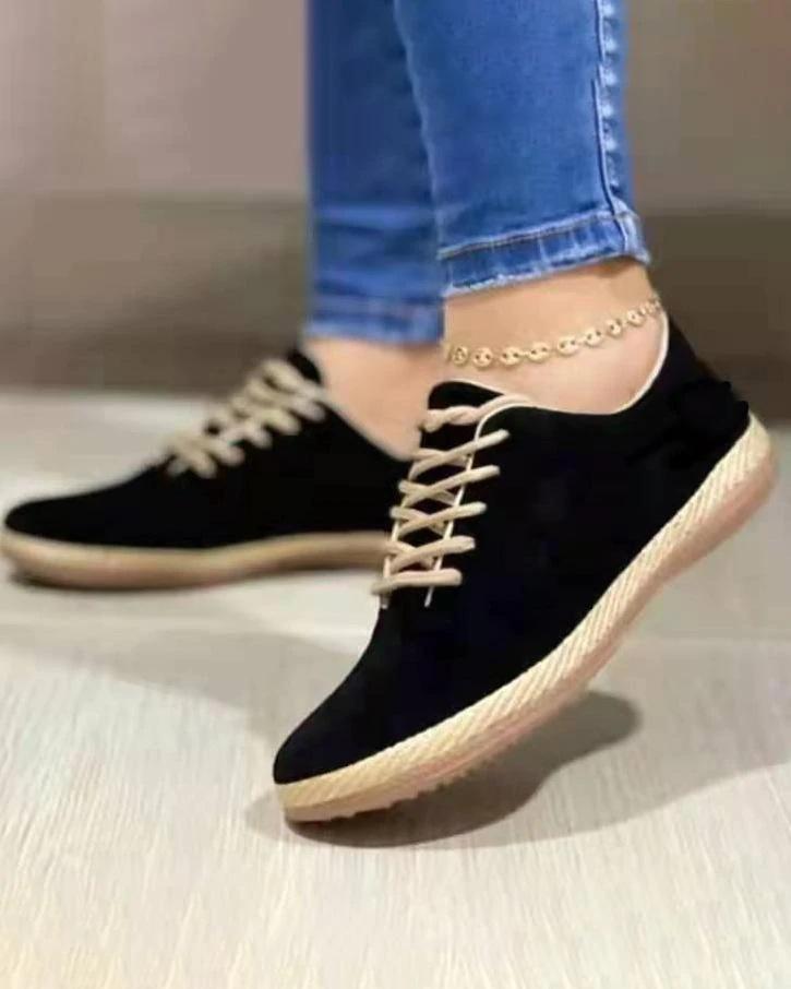 Women Shoes Autumn Casual Female Sneakers Flats Fall Dress Big Size New Cross Winter PU Leisure Rubber Cross-tied Wedges