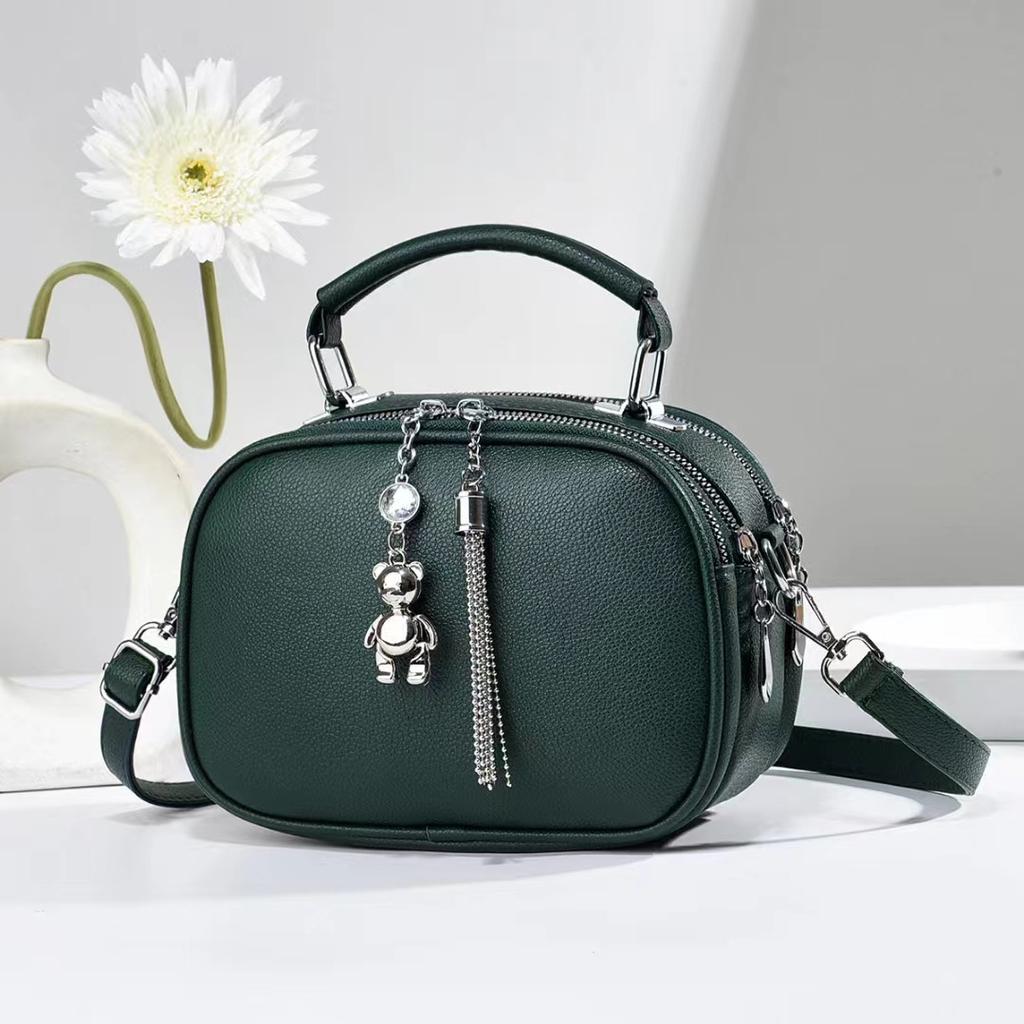 WTEMPO Solid Color Simple Versatile Women's Zipper Handbags Large Capacity Singler Shoulder Crossbody Faux Leather Bags