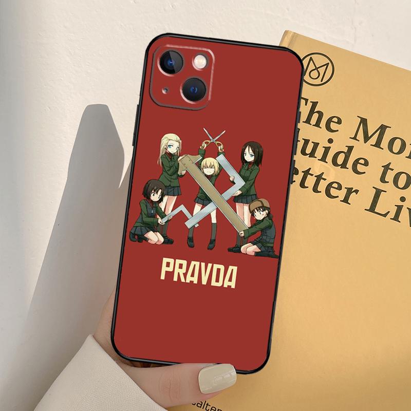Чехол для телефона GIRLS und PANZER с аниме для iPhone 11 12 13 14 Pro Max XS XR X 6 7 8 Plus 12 13 Mini SE 2020, чехол