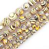 Golden Yellow Malachite Stone Beads Stripe Round 15"Strand Smooth Loose Spacer Beads 4/6/8/10/12mm for Jewelry Making DIY Bracelets Accessories