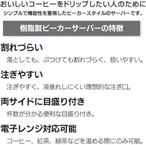 Sanyo Sangyo CAFEC Мерный стакан из тритана Кофейный сервер LIVING Server, 600 мл, Градуированный, Смола, TBS-600 [POLITE Select]