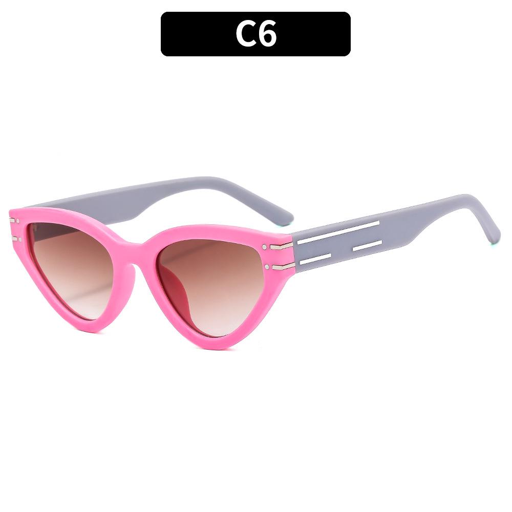 Солнцезащитные очки в ретро-оправе «кошачий глаз» черепахового цвета 2023 года — элегантная авангардная двухцветная маленькая оправа