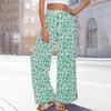 Women's Printed Wide Leg Pants With Pockets High Waist Drawstring Loose Casual Pants